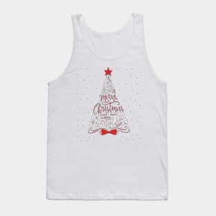 Ladies Merry Christmas Shirt, Women Christmas Shirt, Cute Christmas Shirt, Women Holiday Shirt, Leopard Print Christmas Tree Shirt Tank Top